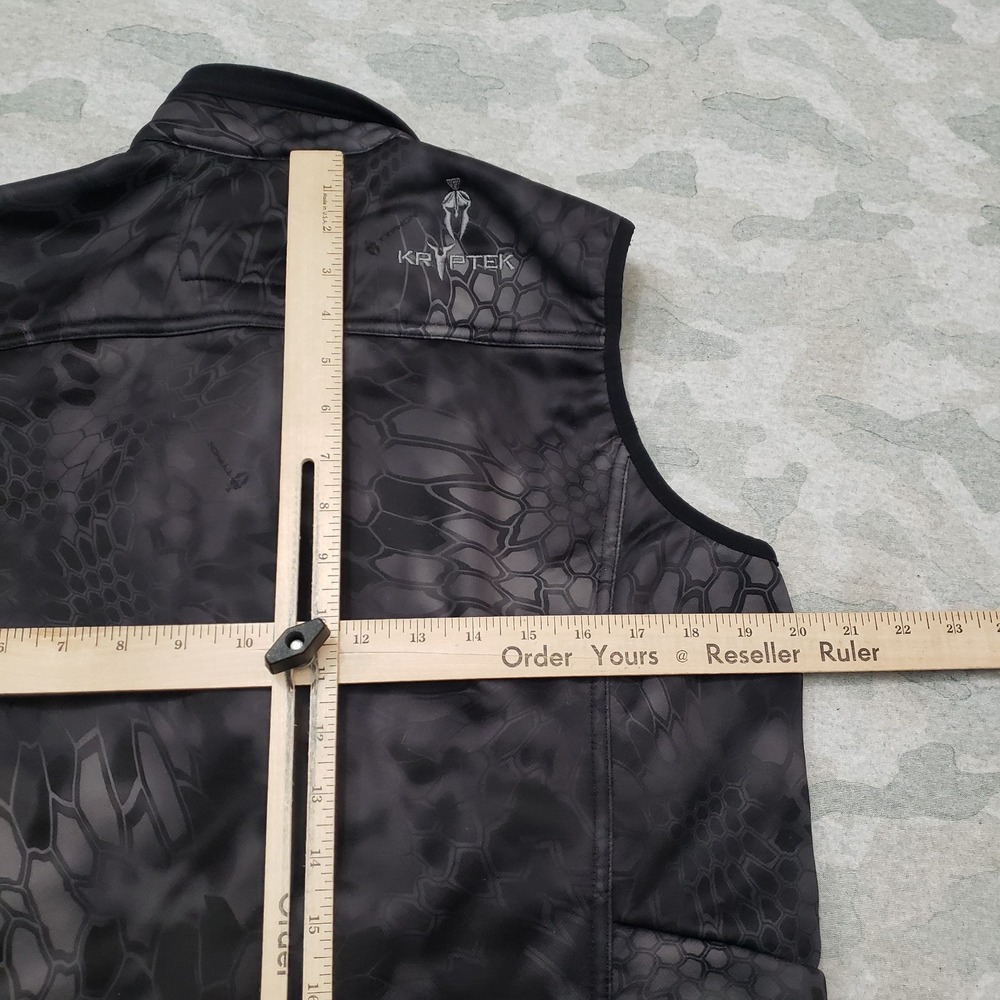 Kryptek Vest Mens Small Black Camo Hunting Full Zip Pockets Sleeveless Outdoors - Picture 10 of 11